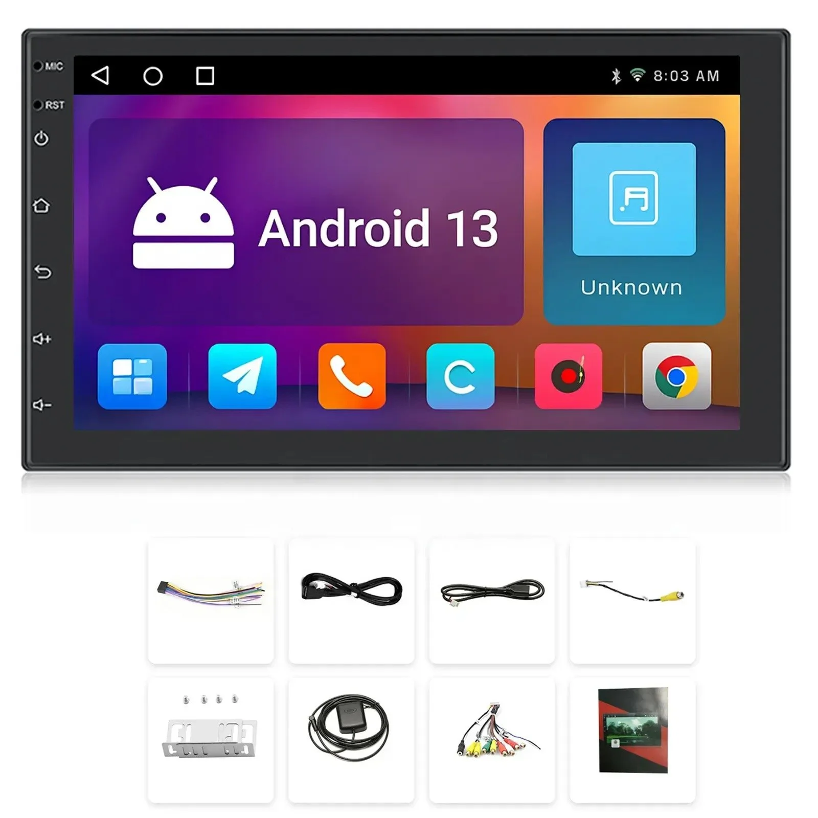 Автомагнітола Rimoody Car Radio / 2 DIN / 10'' / 2/32GB /  USB / WI-FI / GPS / Bluetooth / Android13 / Black, фото №1