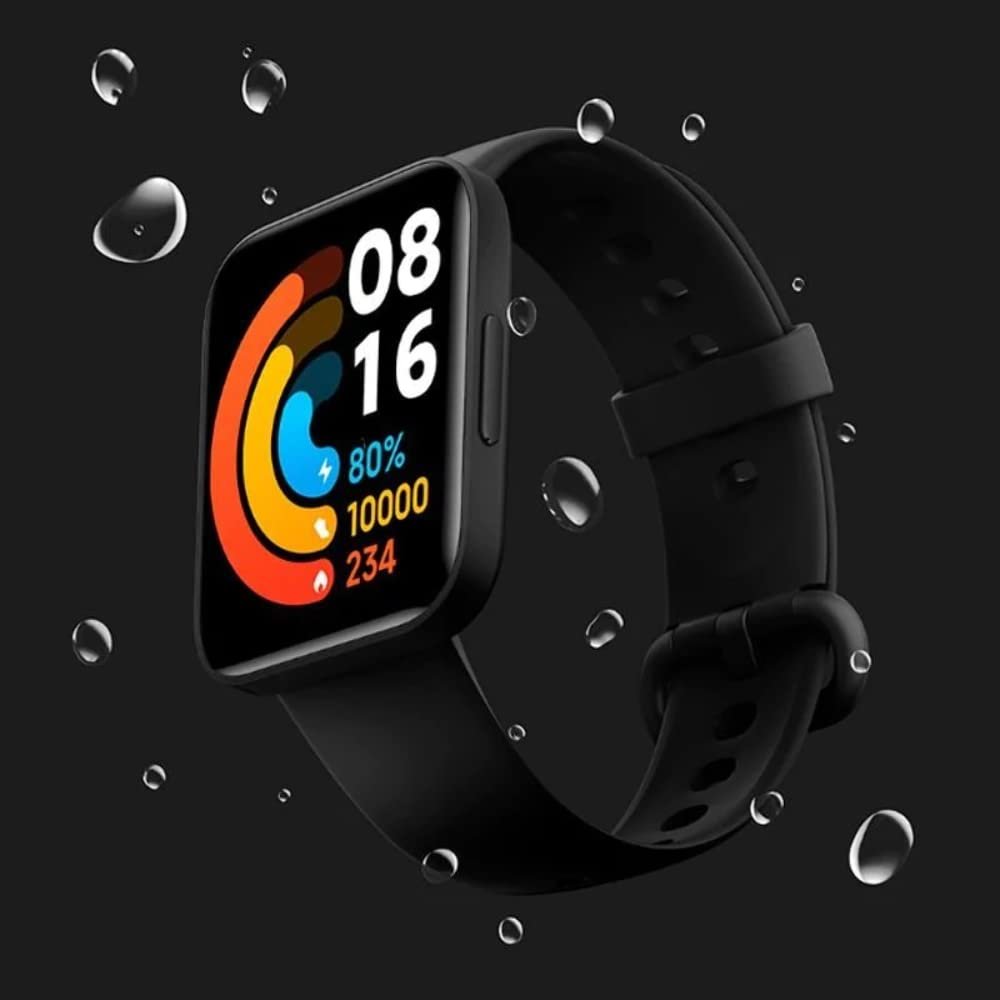 Часы Xiaomi Poco (черный) SpO2-измерение, частота сердечных сокращений, 1.6 дюймов AMOLED-дисплей, GPS, ATM водостойкость, черный, итальянская версия, один размер, фото №2
