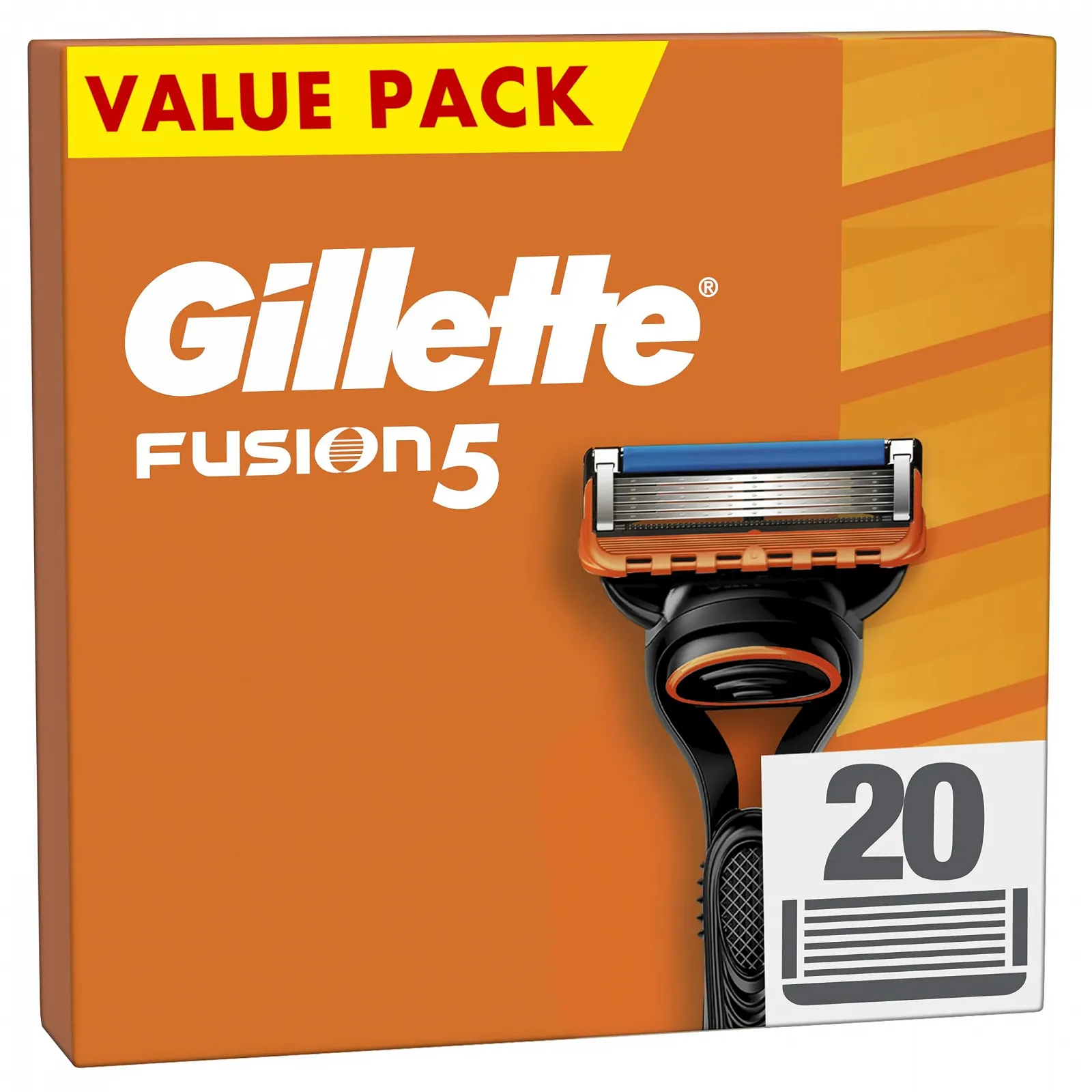 Сменные кассеты для бритья Gillette Fusion5 20 шт., фото №1 Сменные кассеты для бритья Gillette Fusion5 20 шт., фото №1