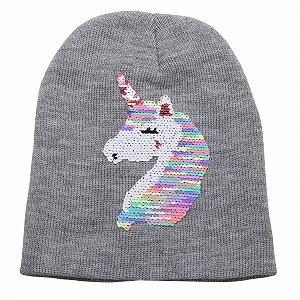 Шапка-бини Universal Textiles Детская/Девочки Двусторонняя с пайетками в виде единорога synthetic.ua - Фото 1