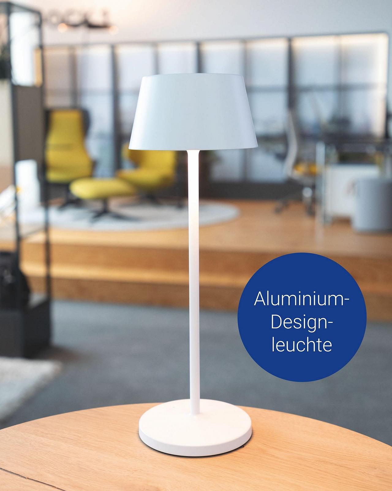 Настільна лампа MAUL MAULnina акумуляторна бездротова димована Біла, фото №3