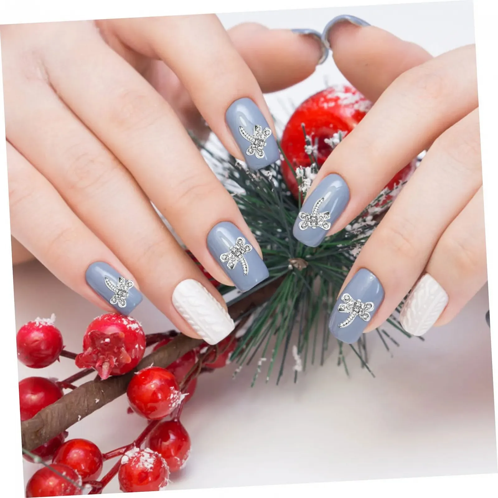 Подвески для ногтей 20 шт. Nailkndy, сплав, серебристый, фото №2