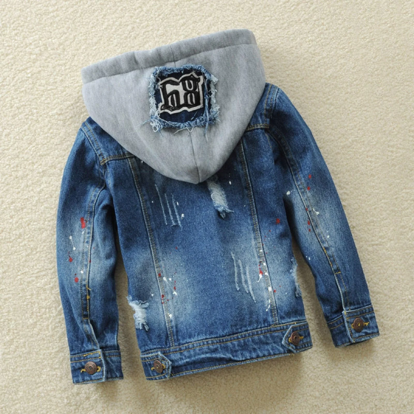 Джинсовая куртка с капюшоном Generisch для мальчиков, фото №3 Джинсовая куртка с капюшоном Generisch для мальчиков, фото №3