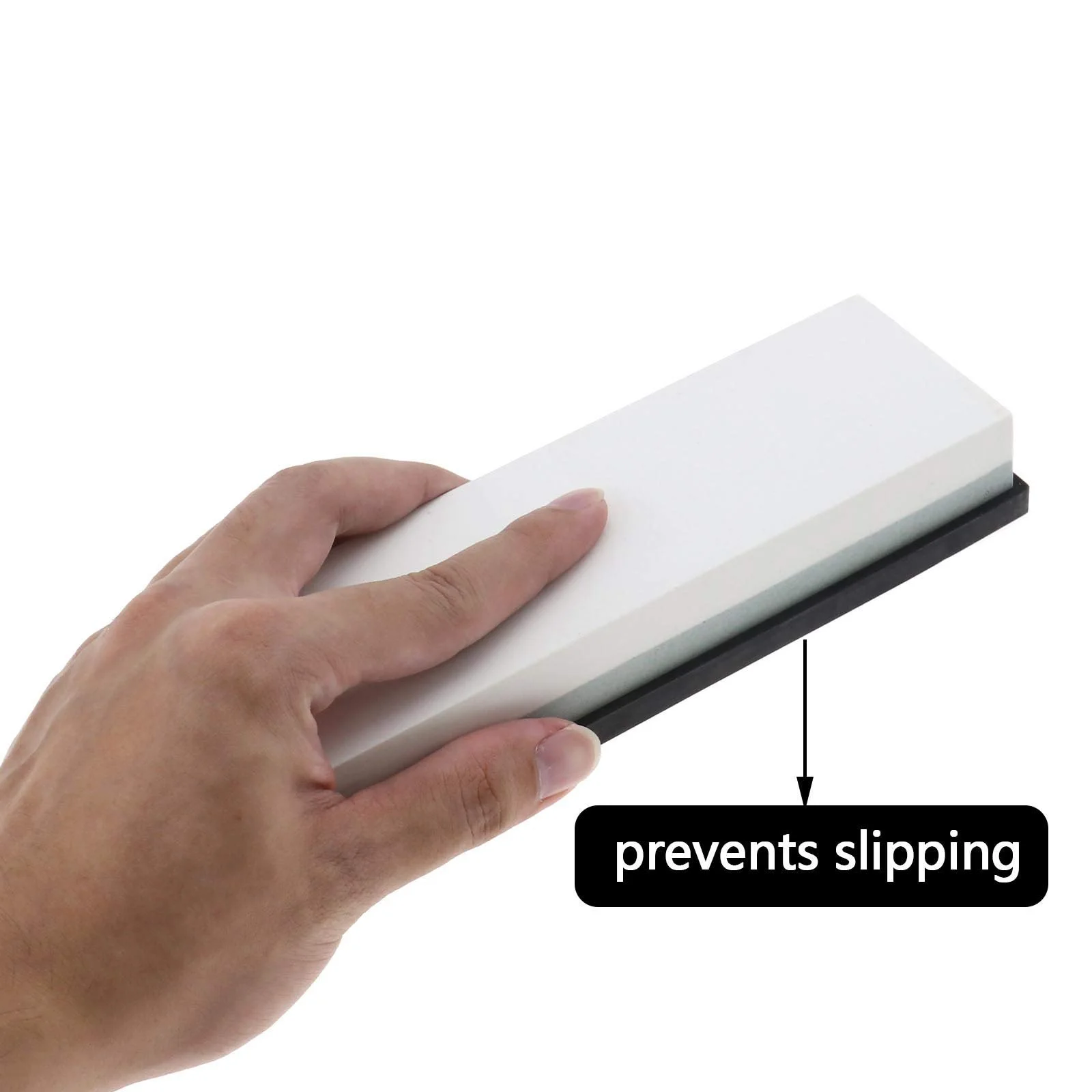 Точильный камень водный 1000/4000 грит белый корунд с нескользящей подставкой, фото №7
