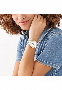 Женские часы Fossil Scarlette 38 мм, кварцевый механизм с тремя стрелками и датой, браслет из нержавеющей стали synthetic.ua - Фото 1