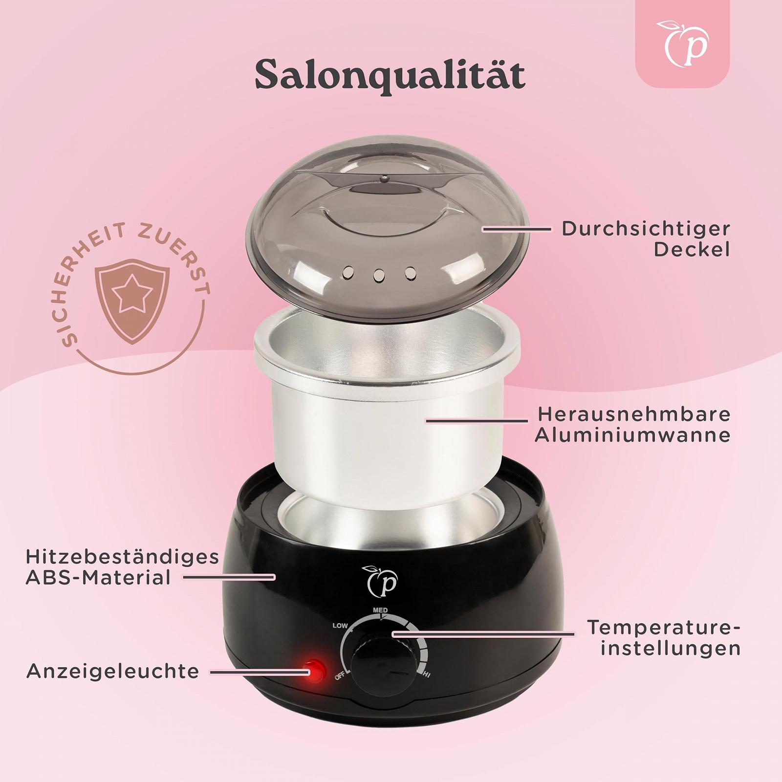 Воскоплав PeachBeauty Professional Electric с восковыми гранулами 100 г, 10 деревянными шпателями и алюминиевой чашей, фото №6