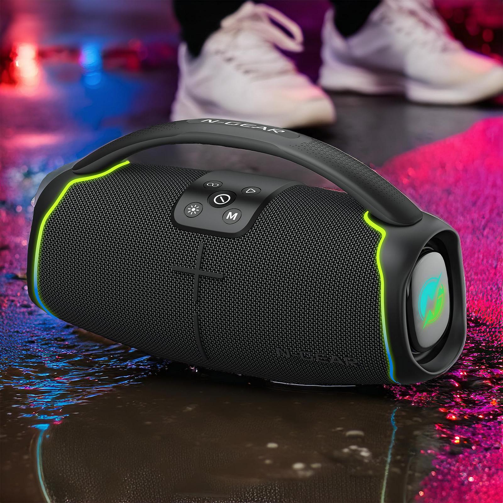 Bluetooth Speaker N-Gear NRG 200 з підсвіткою та ручкою для перенесення, 200 Вт, USB або AUX підключення з 2 телефонами, до 8 годин музики, портативна IPX5, фото №5