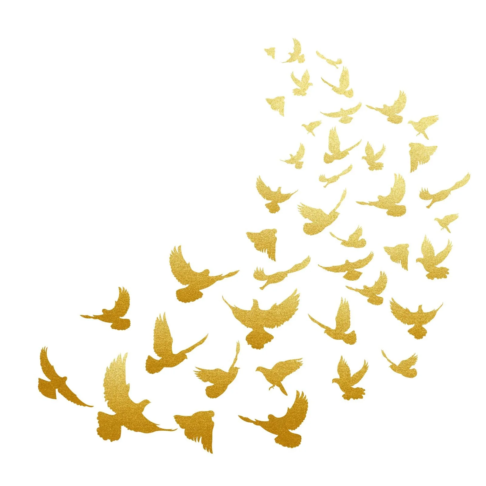 Наклейки на стіну SUPERDANT 40 штук Золоті птахи Вінілові Золотистий, фото №1