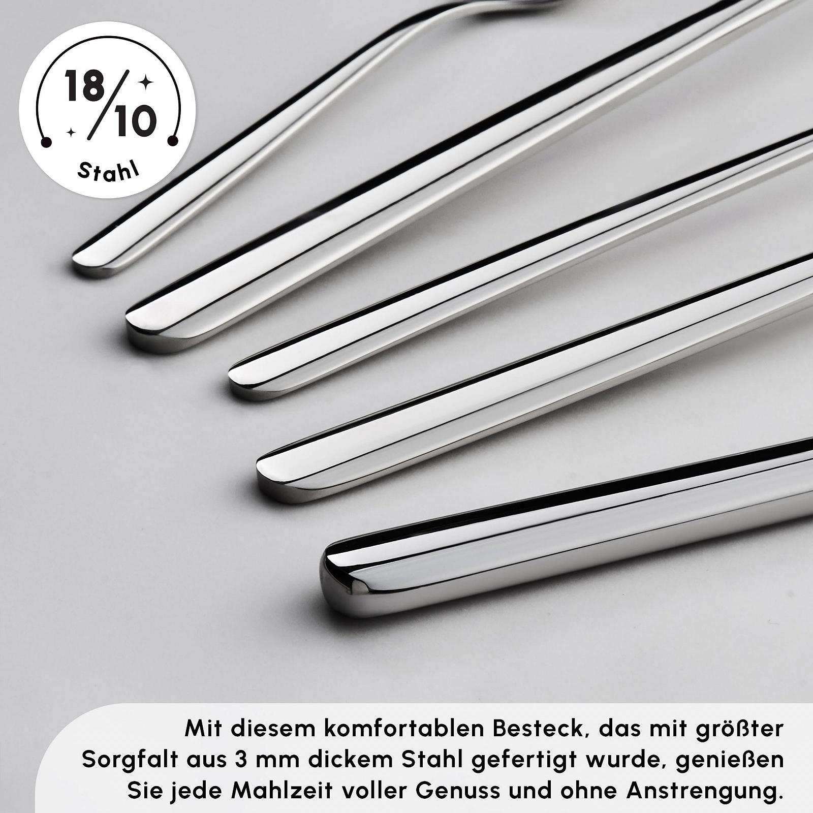 Набор столовых приборов Karaca Boreas 84 предмета, нержавеющая сталь 18/10, на 12 персон, серебряный, фото №8 Набор столовых приборов Karaca Boreas 84 предмета, нержавеющая сталь 18/10, на 12 персон, серебряный, фото №8