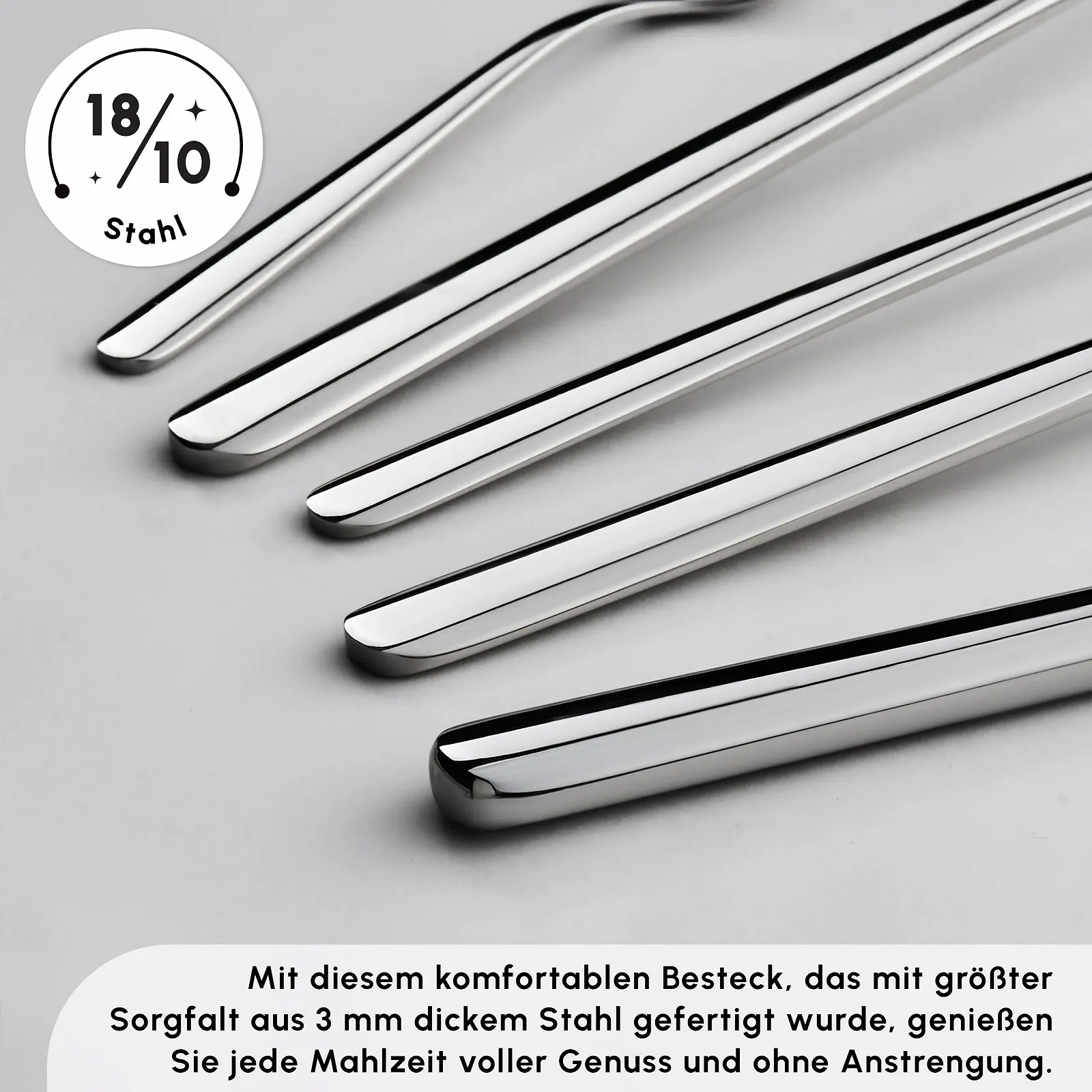 Набор столовых приборов Karaca Boreas 84 предмета, нержавеющая сталь 18/10, на 12 персон, серебряный, фото №8 Набор столовых приборов Karaca Boreas 84 предмета, нержавеющая сталь 18/10, на 12 персон, серебряный, фото №8