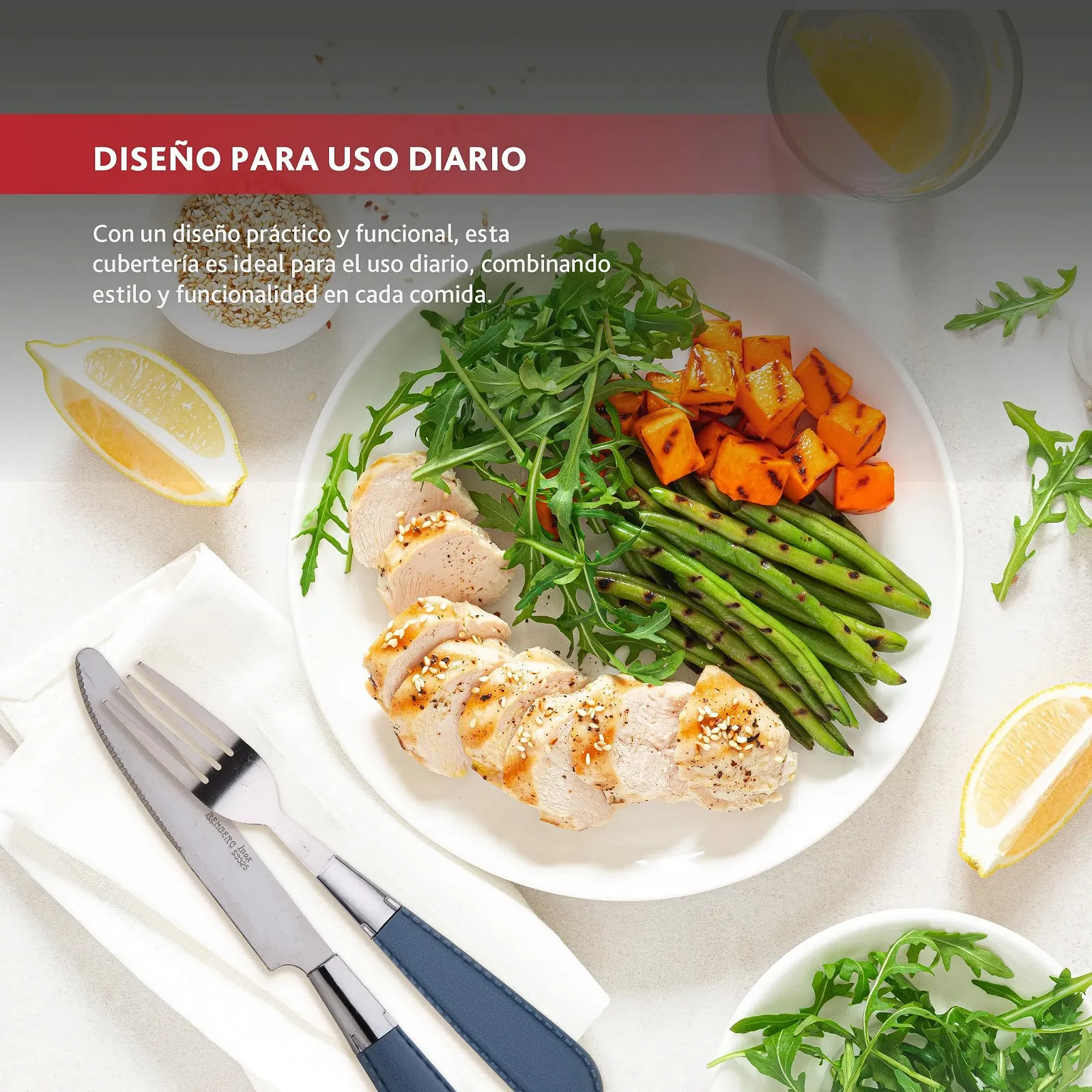 Набір столових приборів RENBERG Briny 24 предмети, нержавіюча сталь, фото №5 Набір столових приборів RENBERG Briny 24 предмети, нержавіюча сталь, фото №5