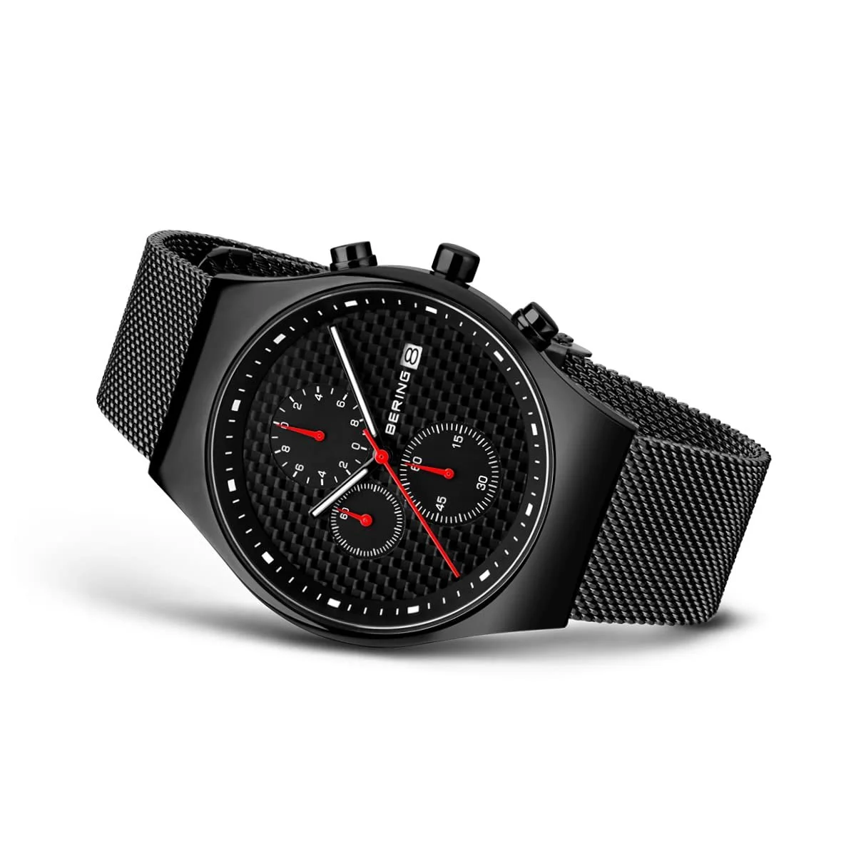 Мужские кварцевые часы BERING 42 мм, корпус из нержавеющей стали, циферблат, миланский браслет, сапфировое стекло, 3 ATM, 18842, фото №3 Мужские кварцевые часы BERING 42 мм, корпус из нержавеющей стали, циферблат, миланский браслет, сапфировое стекло, 3 ATM, 18842, фото №3