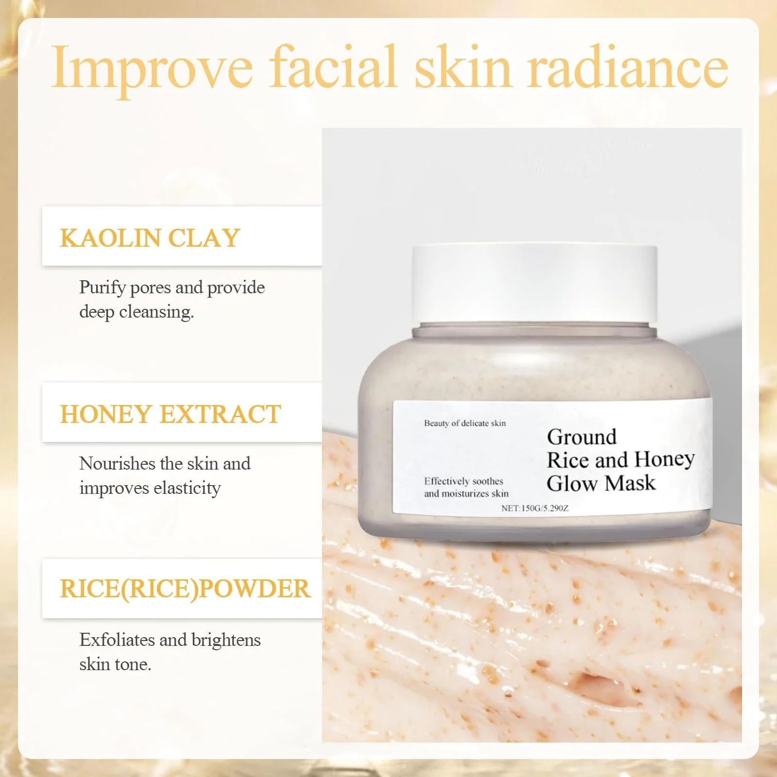 Маска для обличчя Рисова, Rice & Honey, Корейська для всіх типів шкіри, фото №4