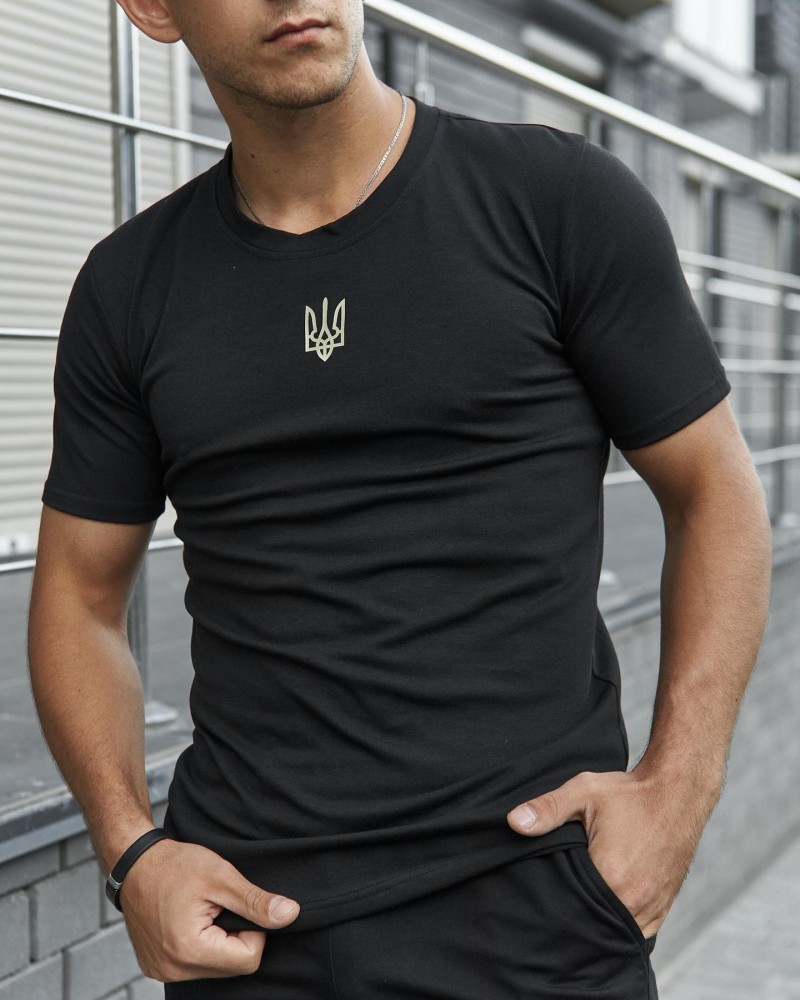 Футболка тризуб чорна, фото №2