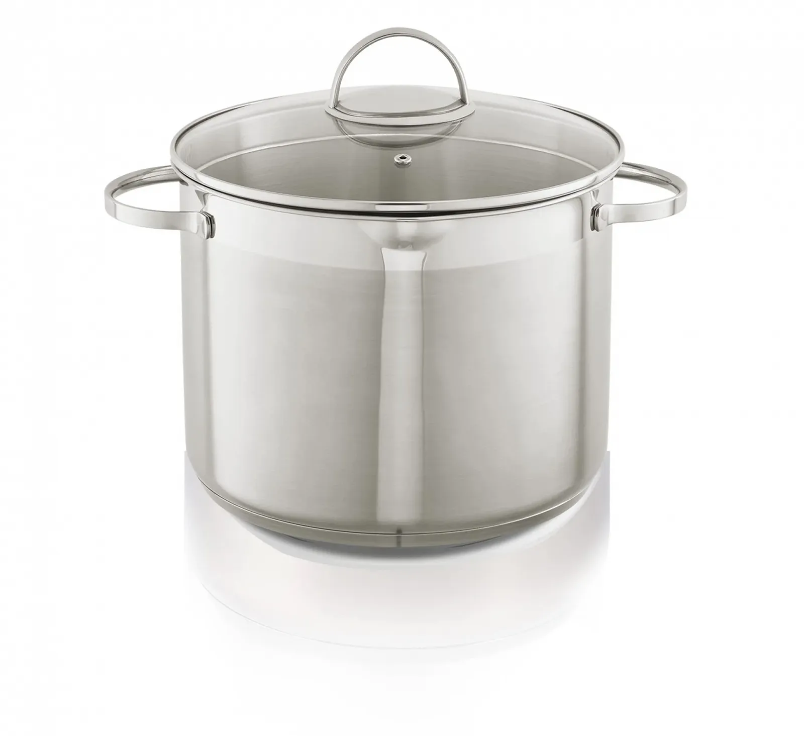 Каструля KHG XXL 26 см, 10 літрів, індукційна, без покриття, нержавіюча сталь з скляною кришкою, висока, фото №1