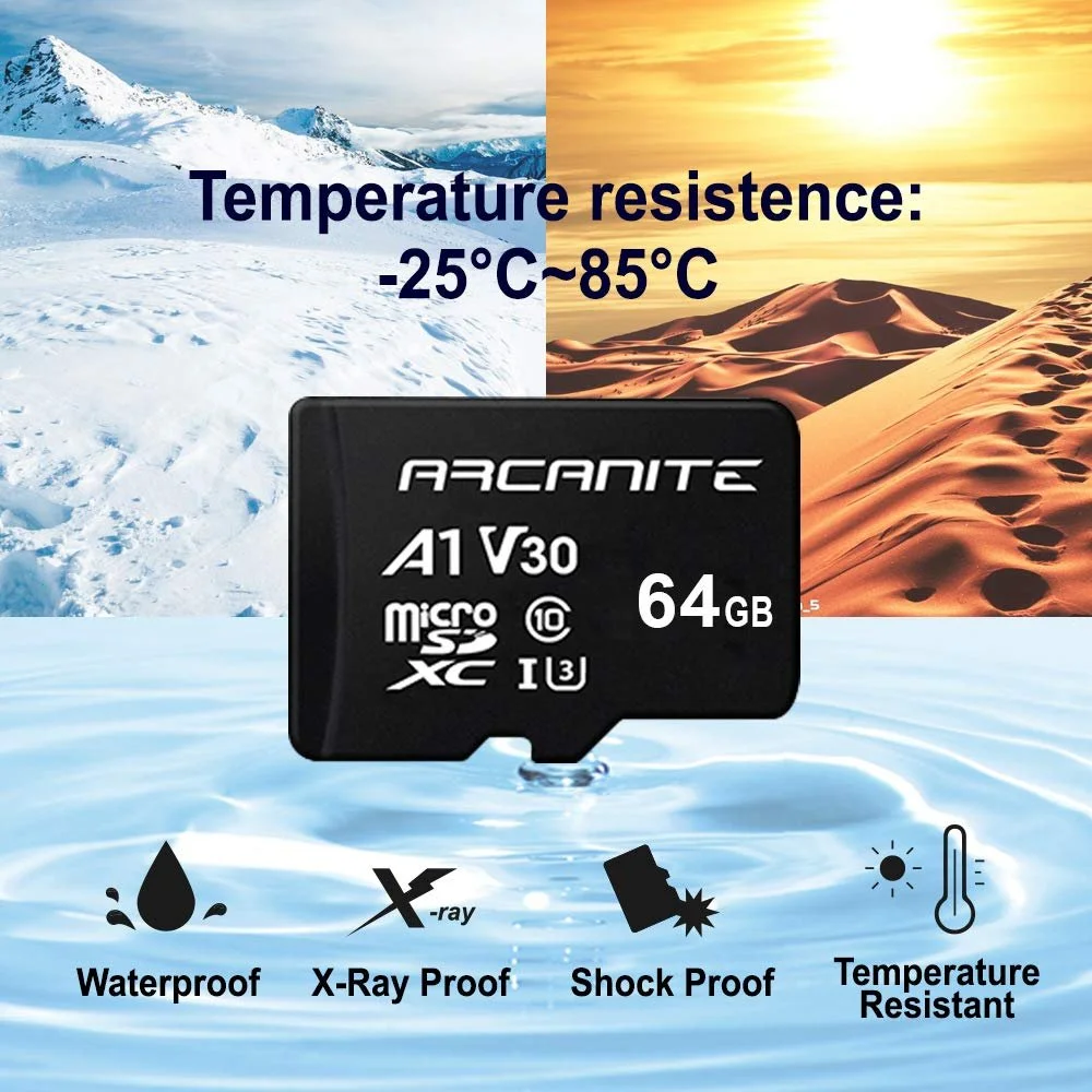 Карта пам'яті ARCANITE microSDXC UHS-1 U3 A1 V30 Class 10 з адаптером, фото №3 Карта пам'яті ARCANITE microSDXC UHS-1 U3 A1 V30 Class 10 з адаптером, фото №3