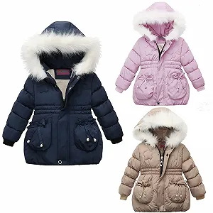 Зимняя куртка Ybing Детская Однотонная Зимняя парка Приталенное Зимнее пальто с капюшоном Молния Флисовая куртка с капюшоном Теплая стеганая куртка Куртка для активного отдыха synthetic.ua - Фото 1