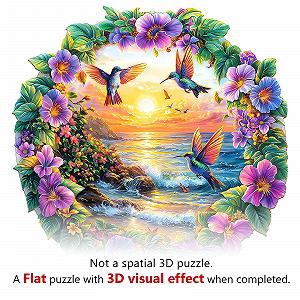 Дерев'яний пазл SECOGM 3D Resort Beach 100 деталей 21,5 x 21,5 см synthetic.ua - Фото 1