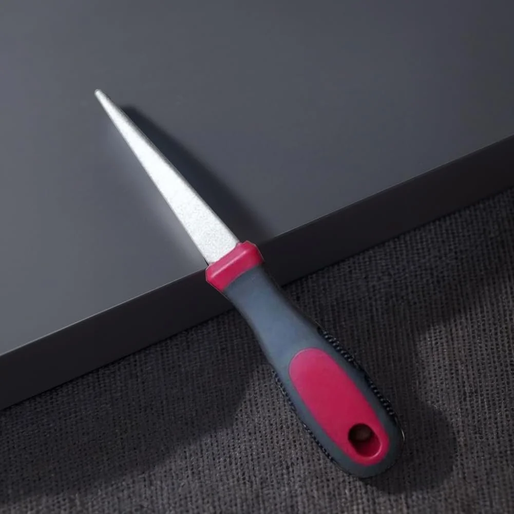 Надфіль для заточування алмазний Двосторонній плоский вигнутий з нековзною ручкою, фото №3