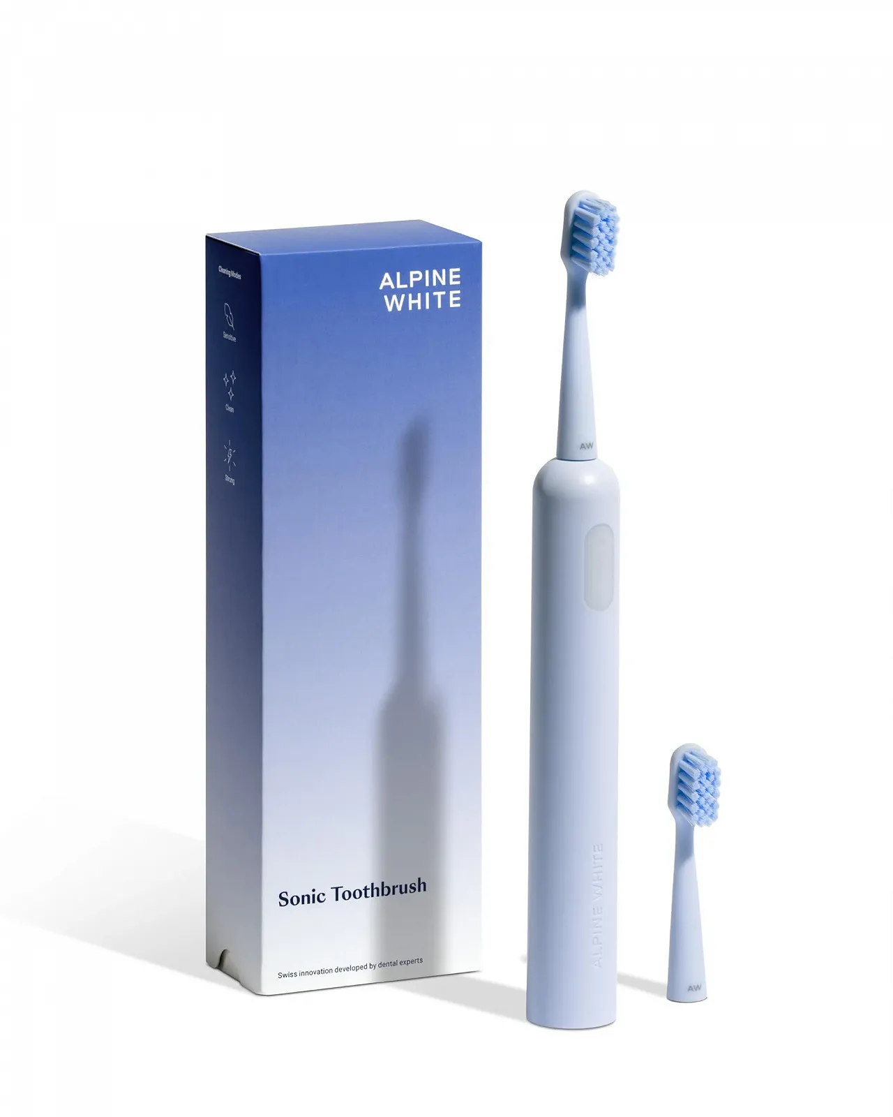 Звуковая электрическая зубная щетка ALPINE WHITE 40 000 пульсаций/мин 3 уровня интенсивности, фото №1