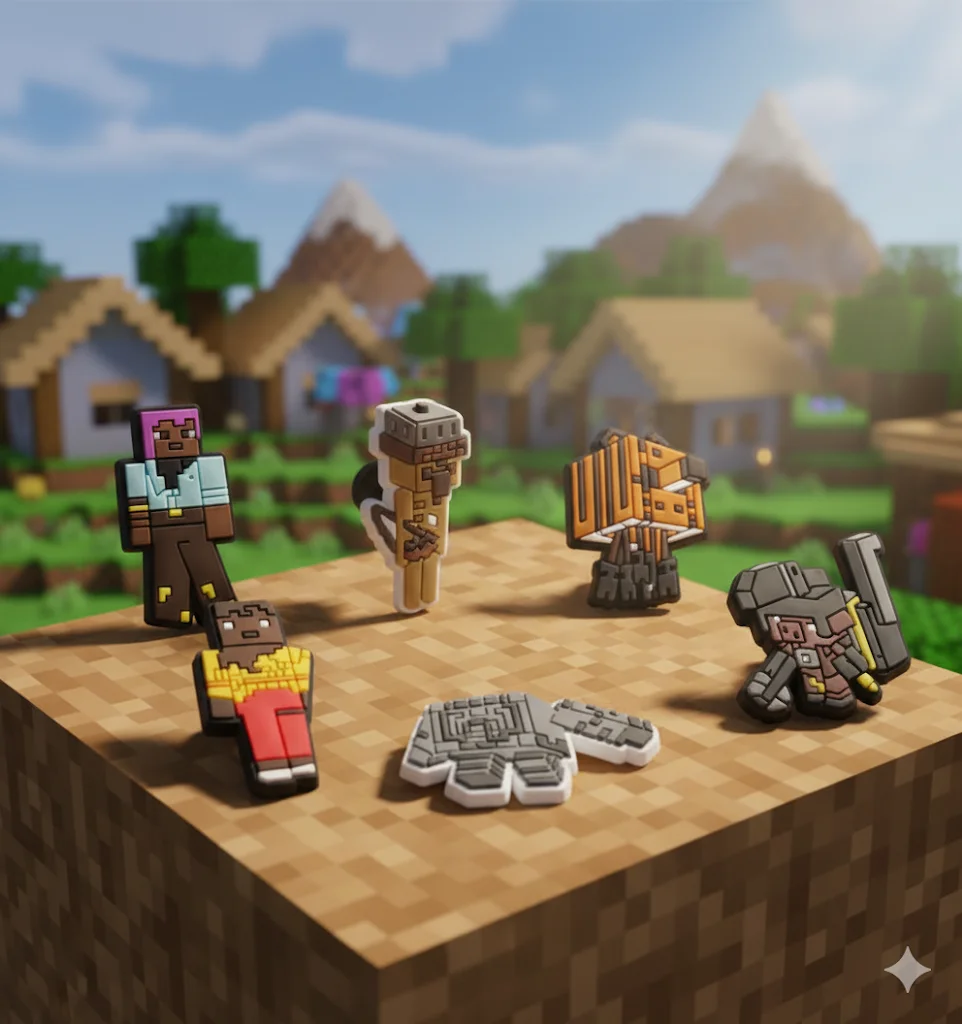 Джибітси Майнкрафт Minecraft Jibbitz 6 шт аксесуари крокс прикраса Dz_171_3, фото №1