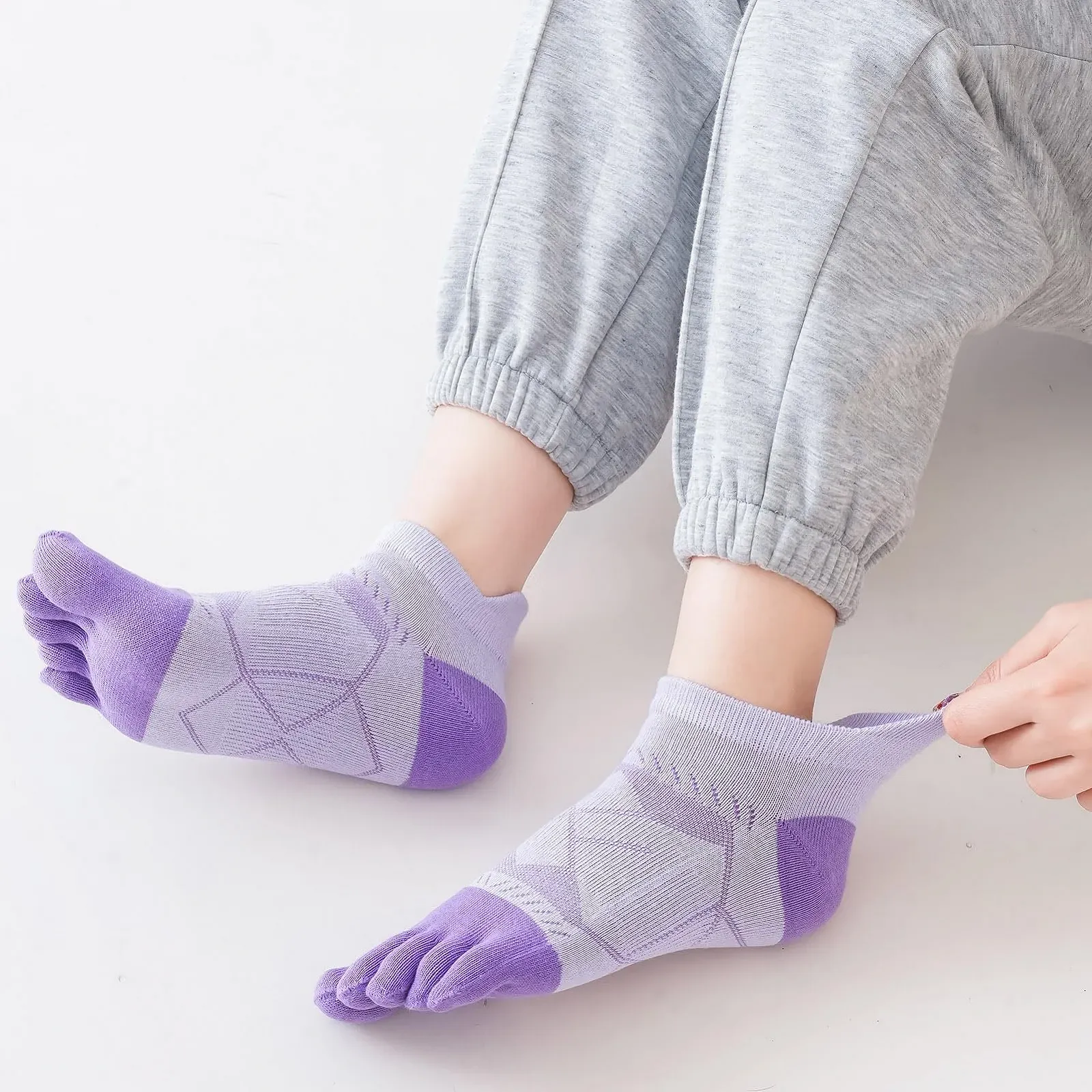Шкарпетки з пальцями для жінок, спортивні, 5 пар, фото №6
