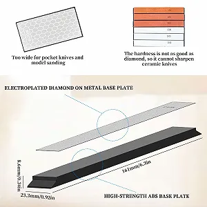 Набір алмазних точильних каменів 6 шт. 120# 240# 600# 1000# 2000# 3000# для кухні synthetic.ua - Фото 1