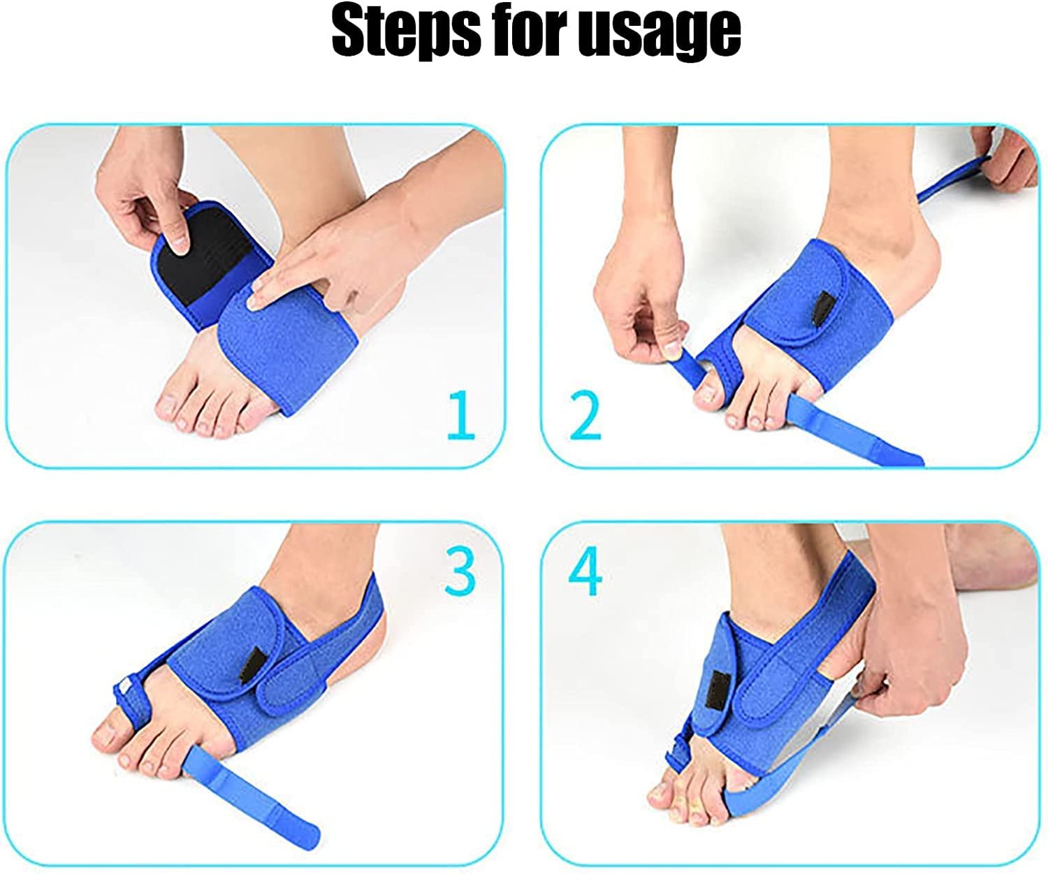 Коректор великого пальця стопи з регульованим розміром, дихаючий, для жінок та чоловіків, коректор Hallux Valgus, фото №5