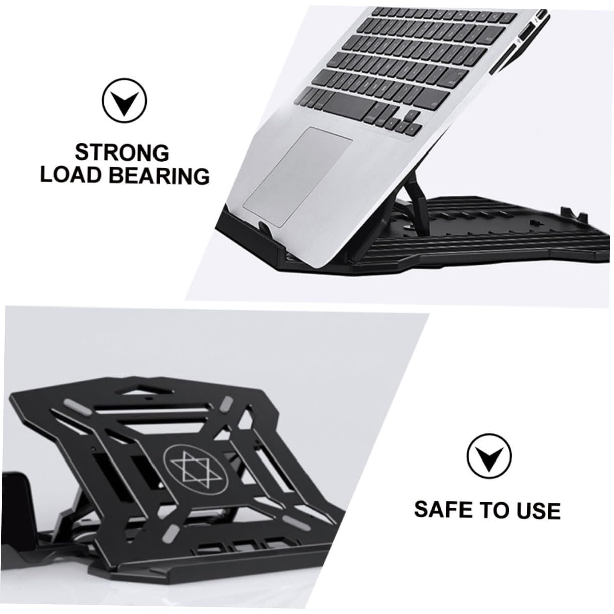 Підставка для ноутбука складана з ергономічним дизайном, регульована по висоті для кращого розсіювання тепла, підходить для дому, офісу, школи та ігор, випадковий колір, фото №3