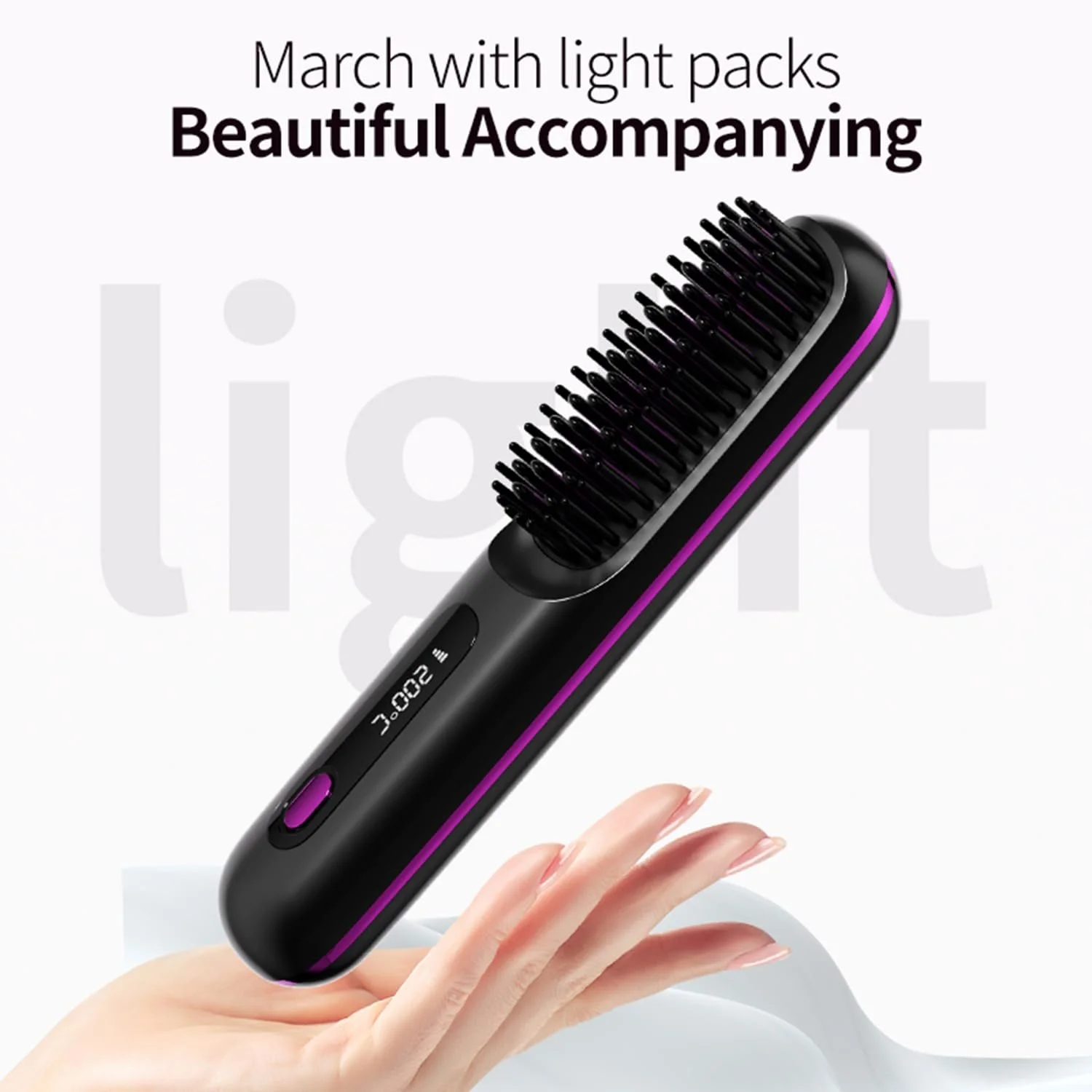 Щетка-выпрямитель Go Brush Pro Mini Portable Wireless LCD 2000mAh BK, фото №8 Щетка-выпрямитель Go Brush Pro Mini Portable Wireless LCD 2000mAh BK, фото №8