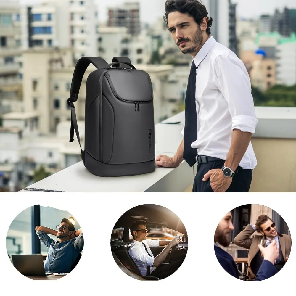 Рюкзак для ноутбука BANGE Business Smart 15.6 дюйма водонепроницаемый с USB-портом Черный, фото №6 Рюкзак для ноутбука BANGE Business Smart 15.6 дюйма водонепроницаемый с USB-портом Черный, фото №6