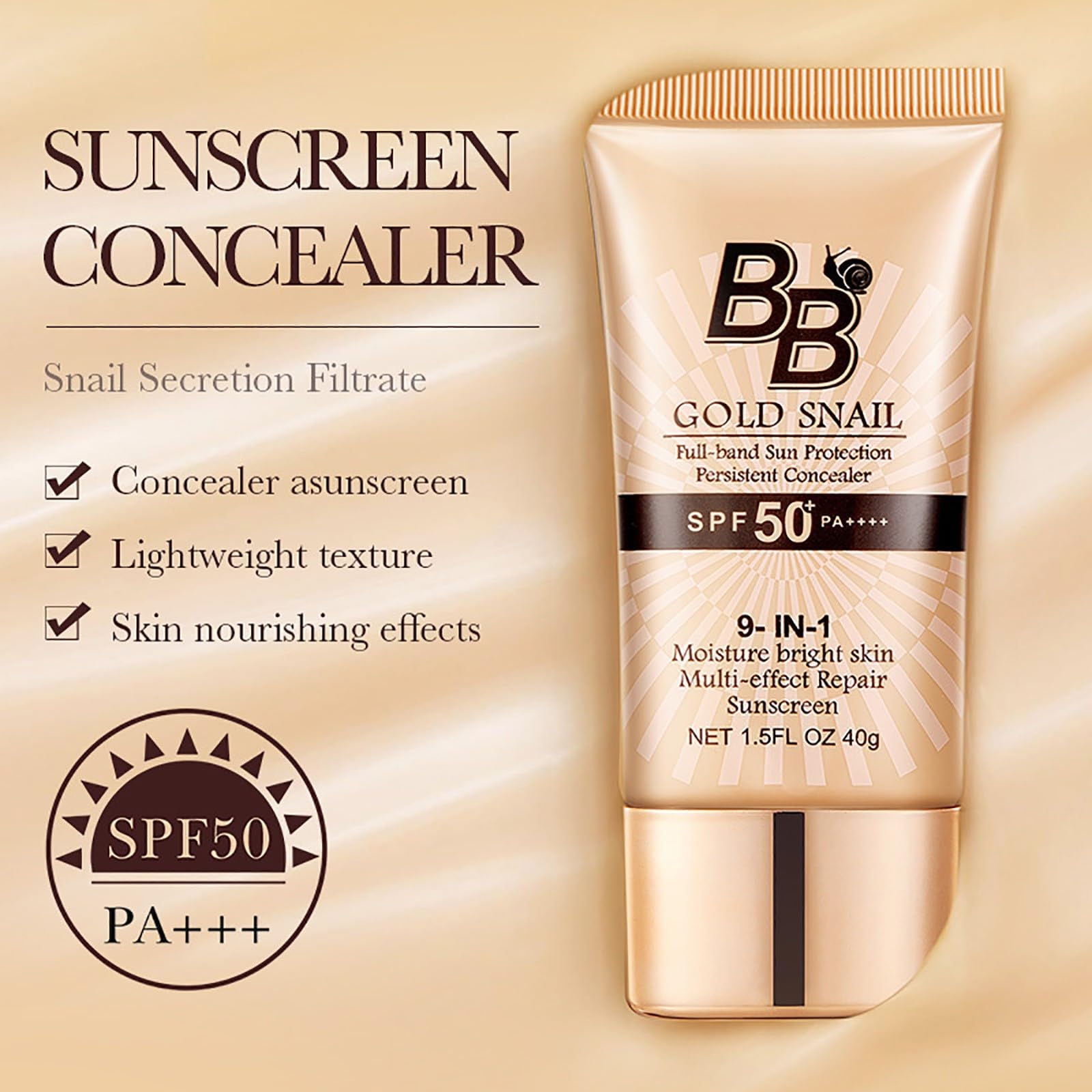 BB Крем Зволожуючий для рівного кольору обличчя SPF 50, водостійкий, відтінок натуральний, 1 шт, фото №4