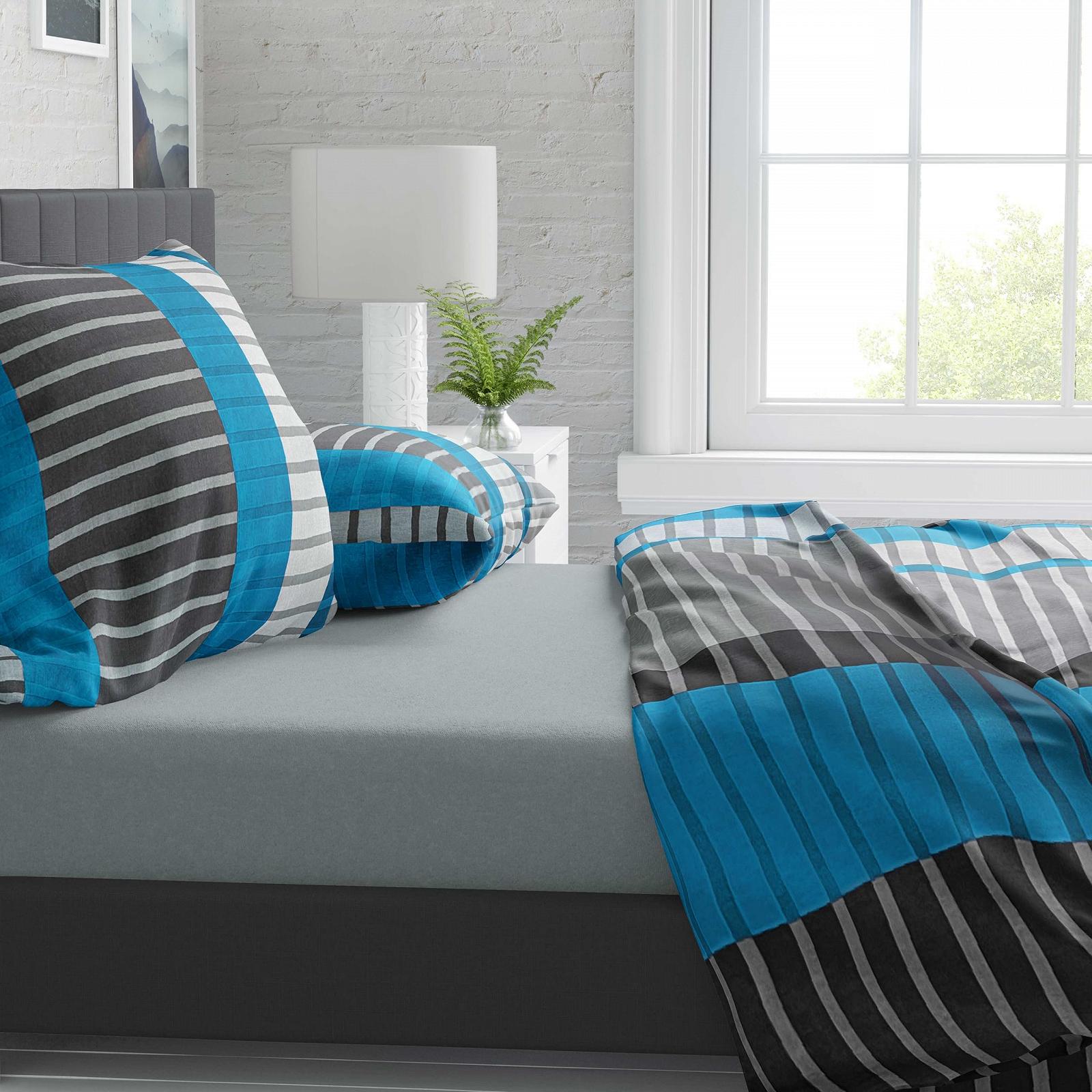 Постільна білизна Class Home Collection, 135 x 200 см, бавовна Renforcé, комплект з 2 предметів із блискавкою, Wind Blue, фото №3