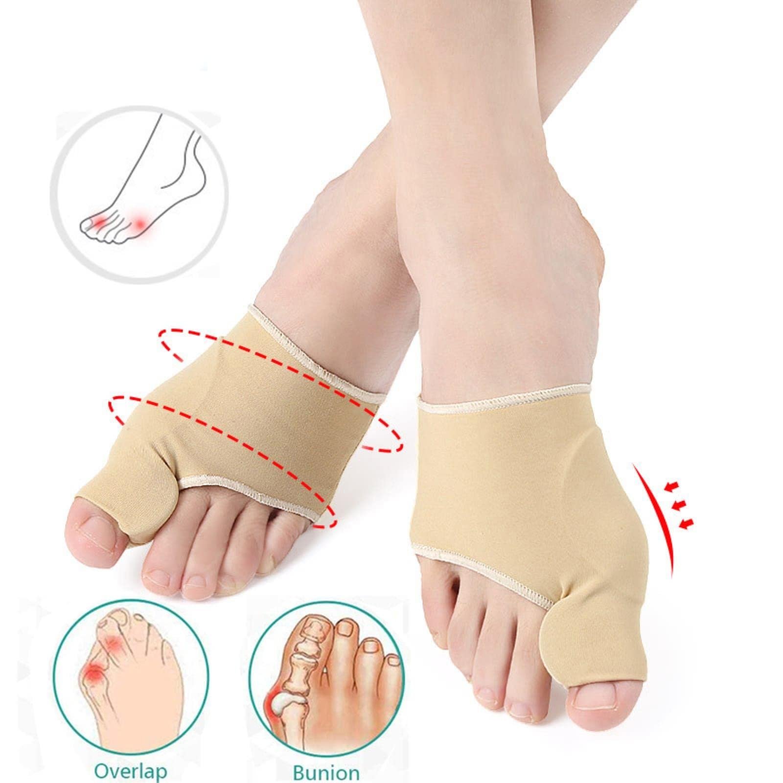 Коректор великого пальця стопи Ортопедична шина Hallux Valgus з гелевими подушечками, фото №7