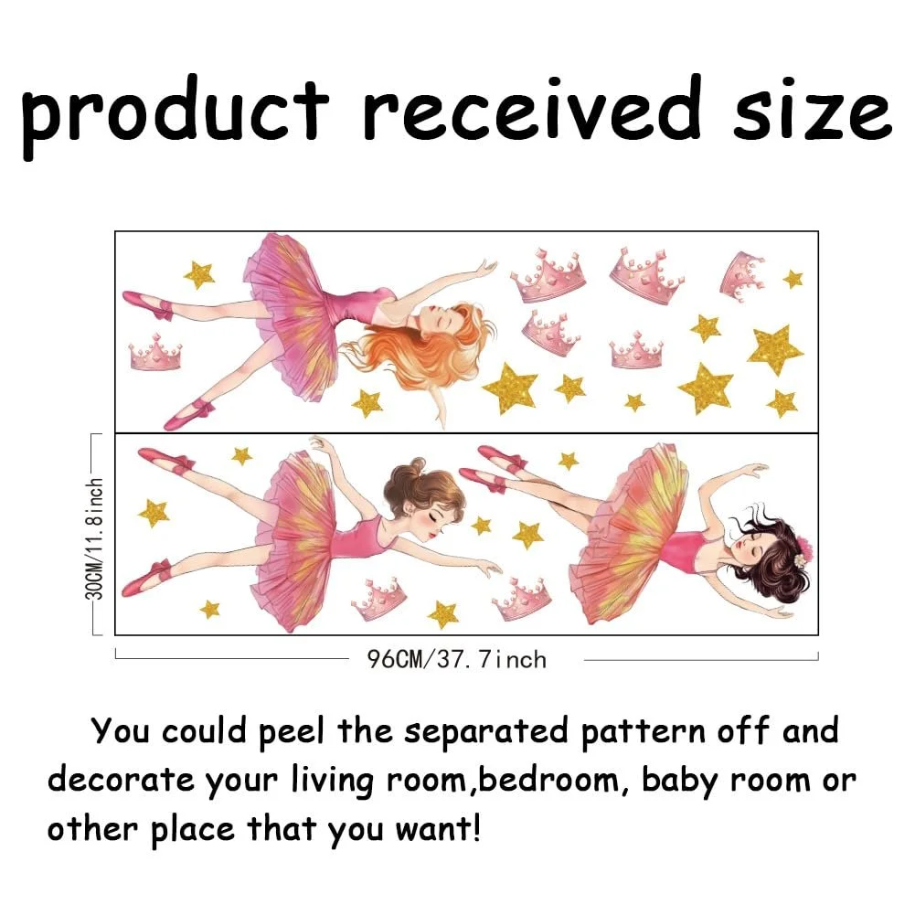 Наклейка на стіну SUPERDANT Pink Ballet Girl Вінілова DIY Кольорова, фото №2 Наклейка на стіну SUPERDANT Pink Ballet Girl Вінілова DIY Кольорова, фото №2