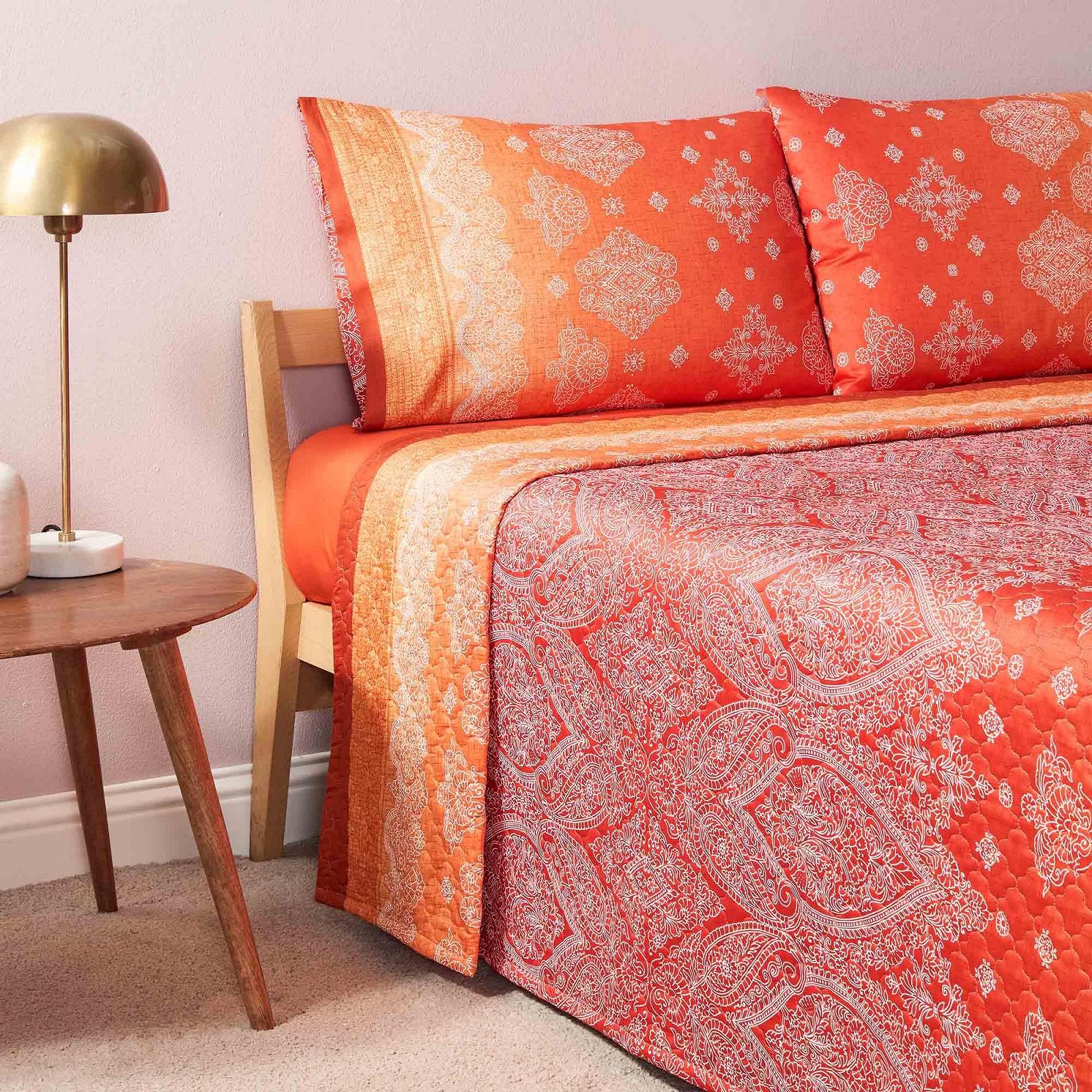 Покрывало Bassetti Kerala 9332269 265 x 255 см Хлопок Оранжевый O1, фото №2