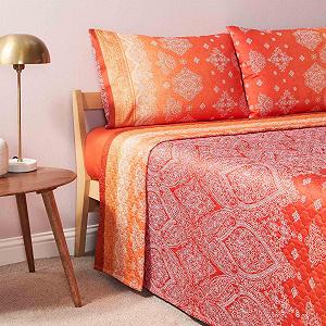 Покрывало Bassetti Kerala 9332269 265 x 255 см Хлопок Оранжевый O1 synthetic.ua - Фото 1