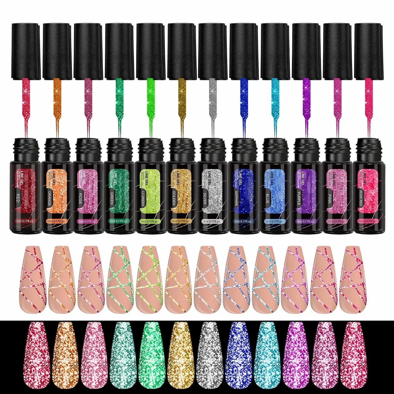 Гель-лак Mihauuke Glitzer, 12 цветов, набор для маникюра для праздничного сезона, отпуска, летней вечеринки, художественного дизайна, фото №1 Гель-лак Mihauuke Glitzer, 12 цветов, набор для маникюра для праздничного сезона, отпуска, летней вечеринки, художественного дизайна, фото №1