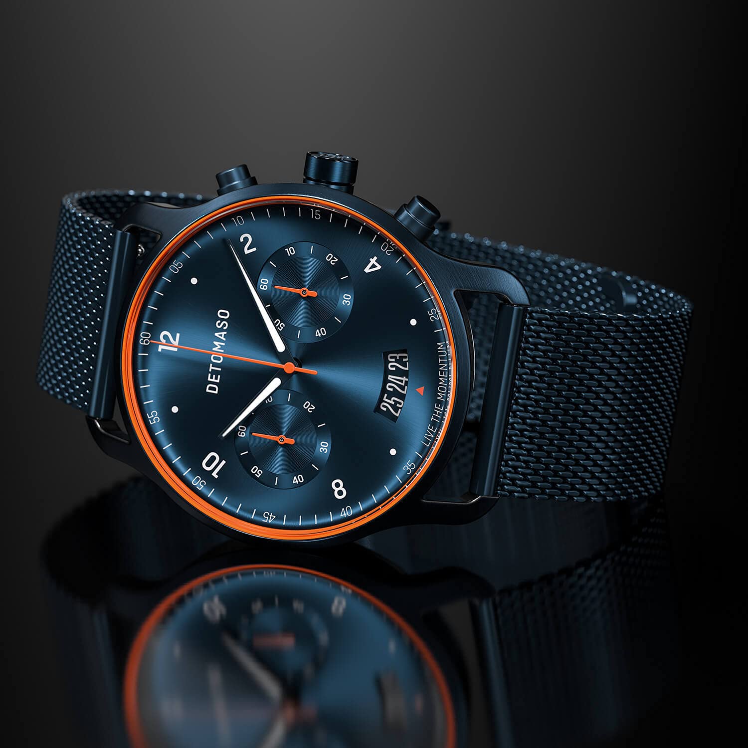 Часы DeTomaso Sorpassso Velocita Мужские Аналоговые Кварцевые Миланская Сетка Синий Матовый, Синий, Браслет, фото №2 Часы DeTomaso Sorpassso Velocita Мужские Аналоговые Кварцевые Миланская Сетка Синий Матовый, Синий, Браслет, фото №2