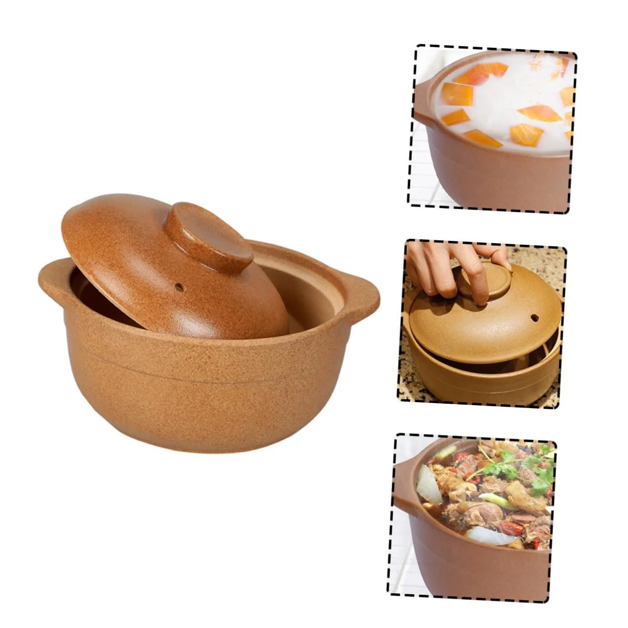 Кастрюля VALICLUD Керамическая с крышкой и термоизолированными ручками, фото №8