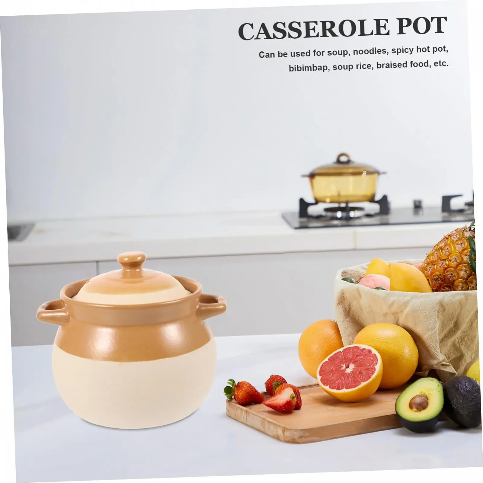 Керамическая кастрюля Gatuida Vintage многофункциональная для газовой плиты и открытого огня, фото №3