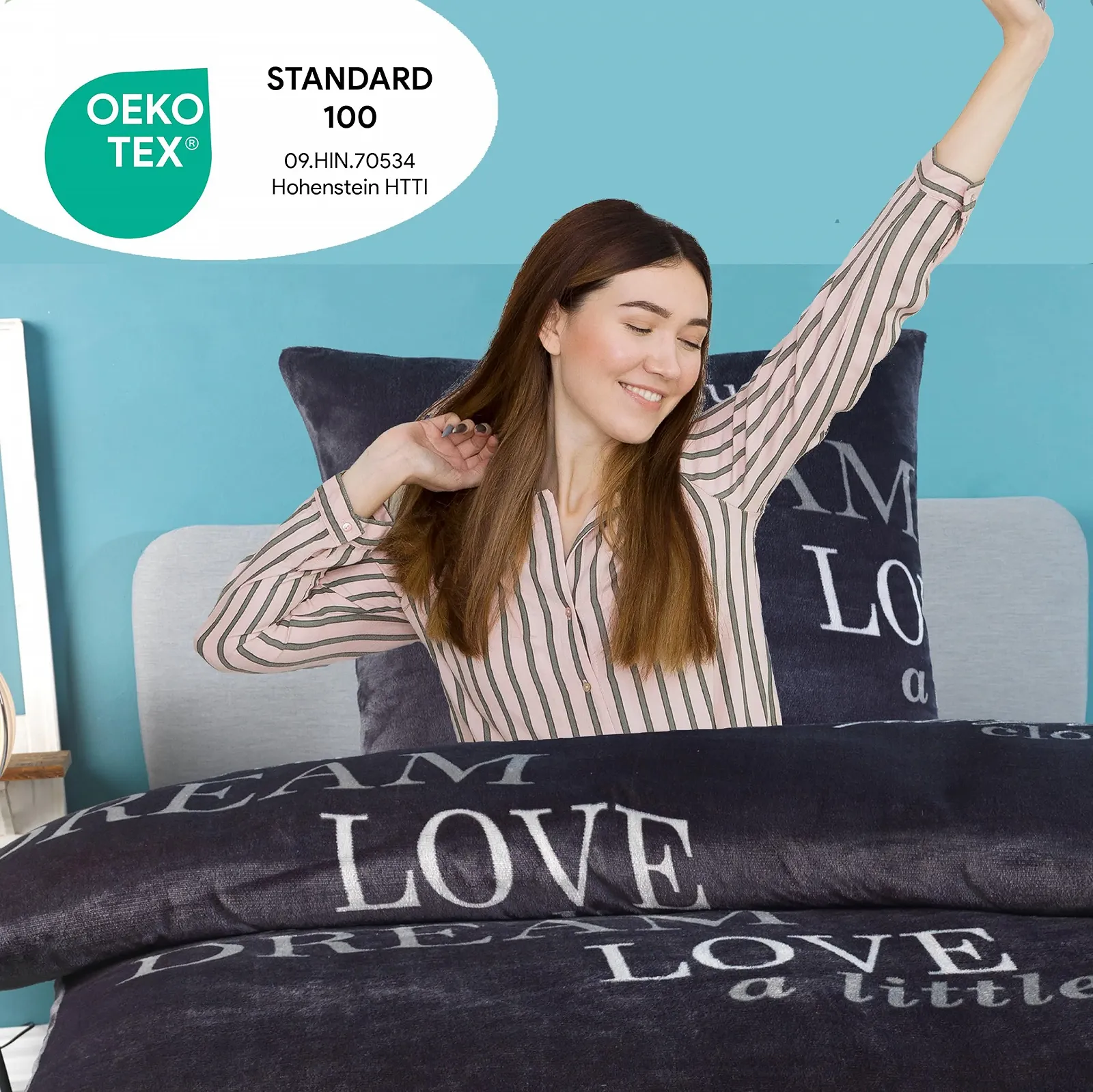 Постільна білизна Malika Winter Plush Nicky-Teddy Cashmere Coral Fleece 135 x 200 см, фото №3