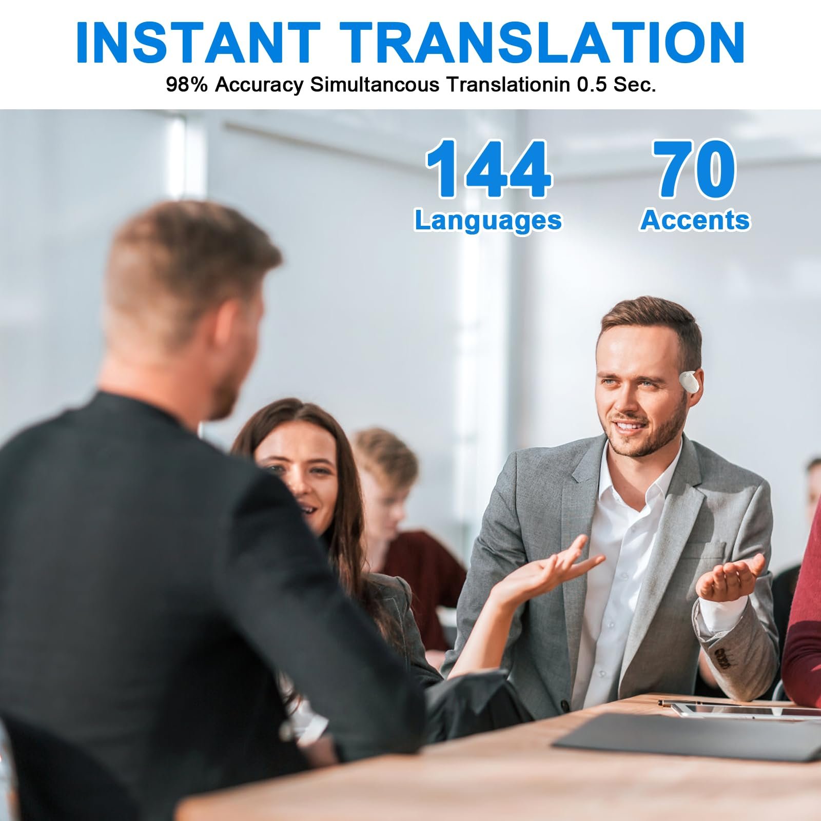 Наушники для перевода AI Real Time Bluetooth Wireless, фото №2