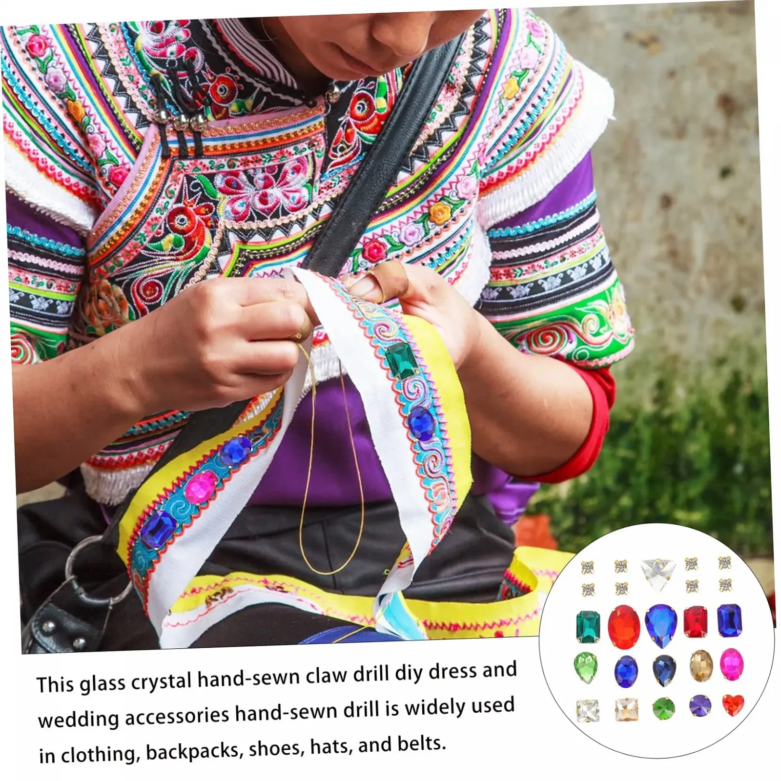 Стрази для пришивання 50 шт для ювелірних та декоративних проєктів, фото №3