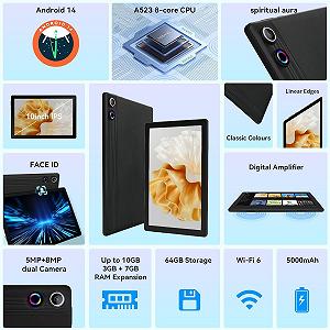Планшет 10.1" HotLight A10 3+7/64Gb 8 ядер Android 14 5000 mAh Черный synthetic.ua - Фото 1