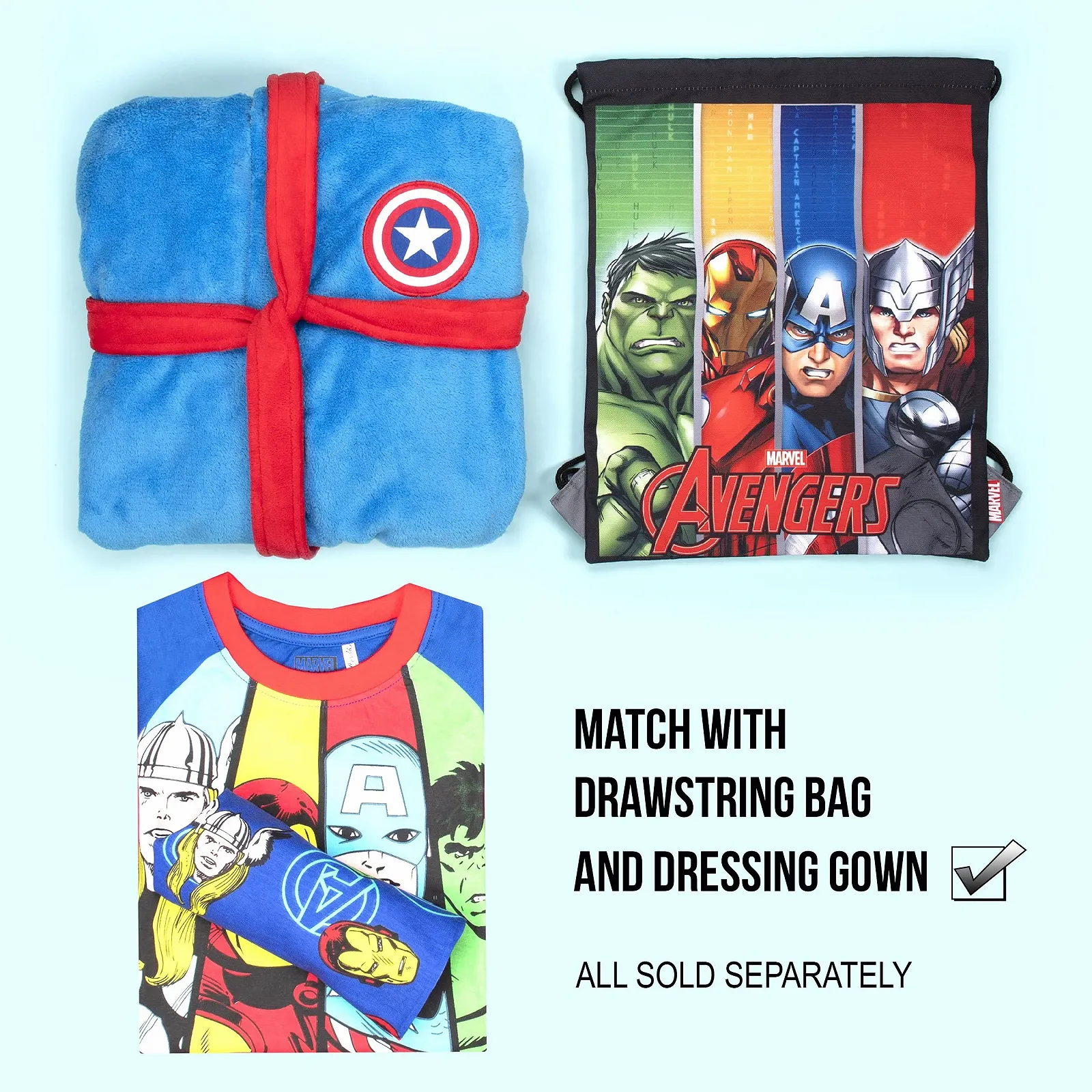 Піжама Marvel Avengers для дітей з довгими рукавами, комплект 100% бавовна, фото №6