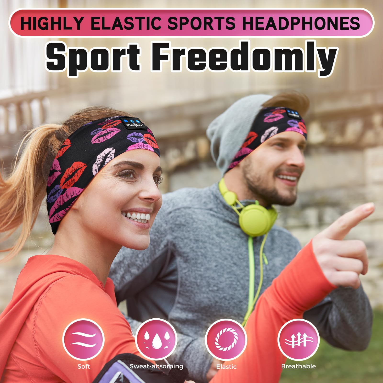 Наушники Bluetooth MUSICOZY Sleep Headband Чёрный, фото №2