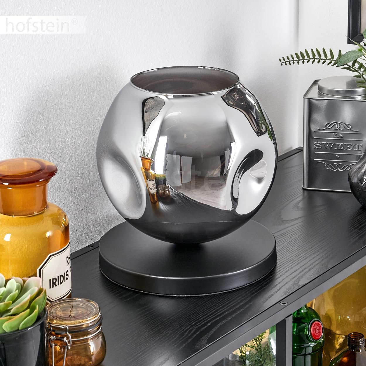 Настільна лампа Ripoll Metal/Glass Modern Retro/Vintage 25 см E27 Чорний/Хром, фото №3