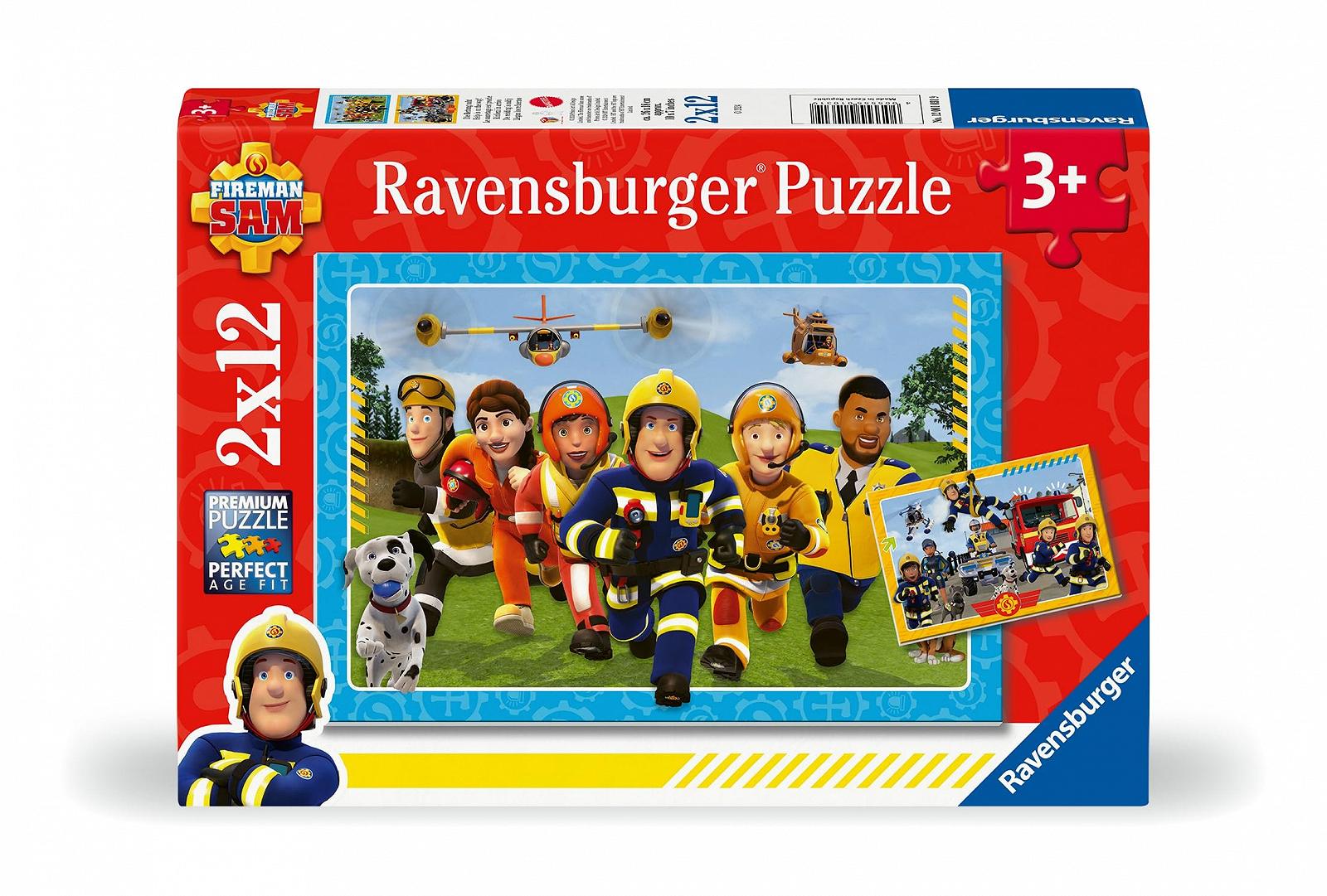 Пазл Ravensburger Fireman Sam The Rescue is Coming 12001031 2 x 12 деталей от 3 лет, фото №1