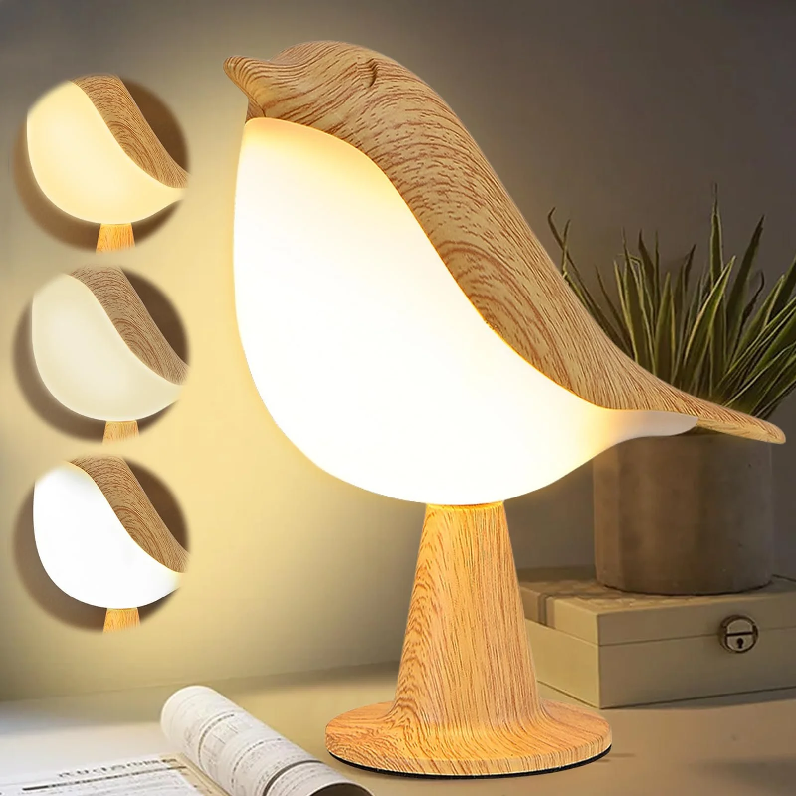 Настільна лампа LED птах 3 режими димована з ароматерапією USB Type-C, фото №1